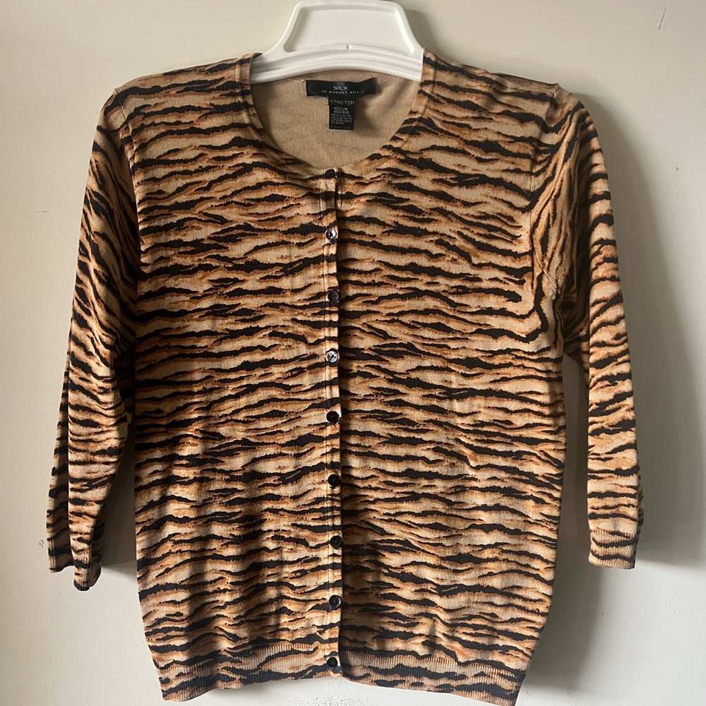 SILX by August Silk Tiger Print Cardigan